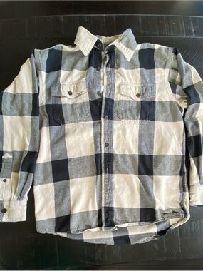 Duck Head Brand Co Men's Black & White Check Flannel Shirt